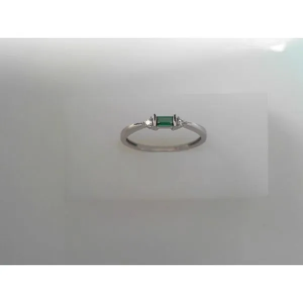 10K White Gold Emerald Geometric Ring Tennies Jewelry Appleton, WI