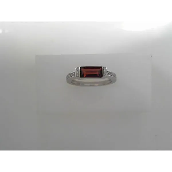 14K White Gold Garnet Diamond Fashion Ring Tennies Jewelry Appleton, WI