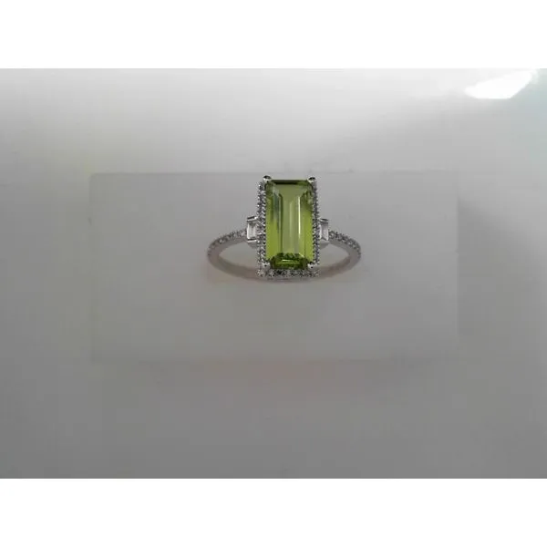 14K White Gold Diamond and Peridot Fashion Ring Tennies Jewelry Appleton, WI