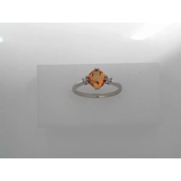 14 Karat White Gold Citrine and Diamond Fashion Ring Tennies Jewelry Appleton, WI