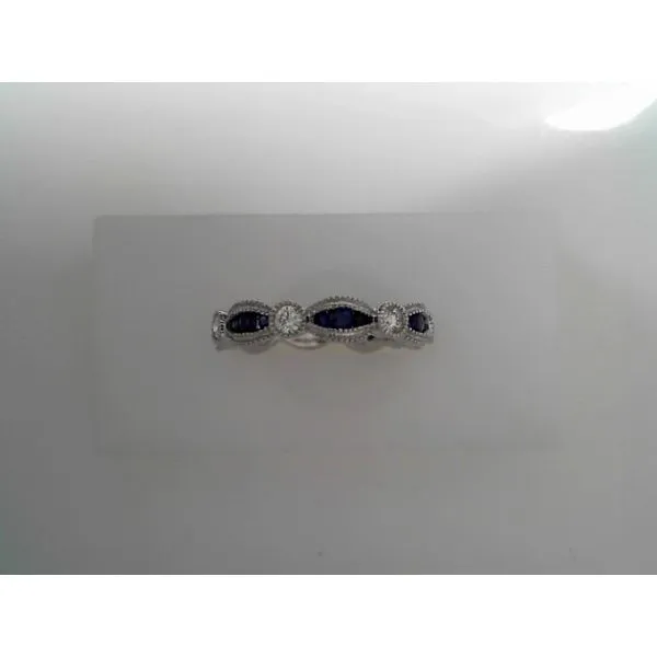 14K White Gold Diamond and Sapphire Fashion Ring Tennies Jewelry Appleton, WI