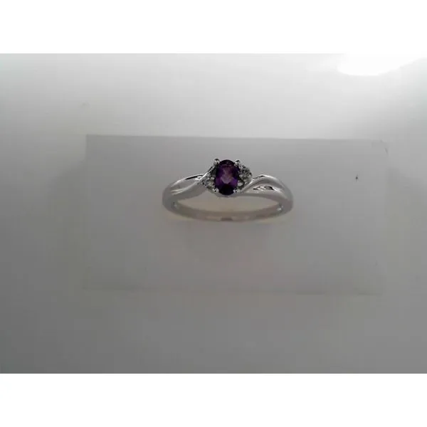 14K White Gold Amethyst and Diamond Fashion Ring Tennies Jewelry Appleton, WI