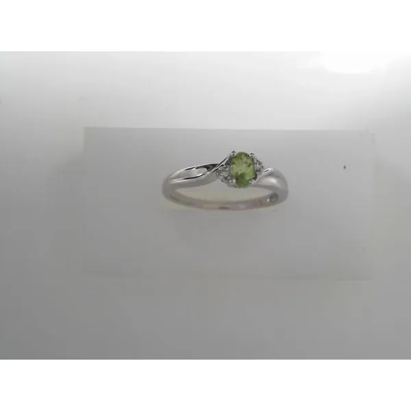 14K White Gold Peridot and Diamond Fashion Ring Tennies Jewelry Appleton, WI