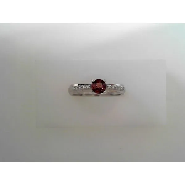 White Gold Garnet Diamond Ring Tennies Jewelry Appleton, WI