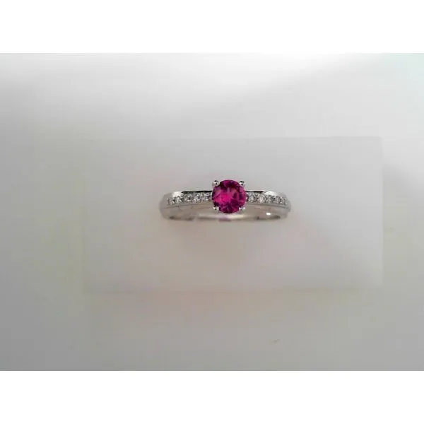 10K White Gold Pink Sapphire and Diamond Fashion Ring Tennies Jewelry Appleton, WI