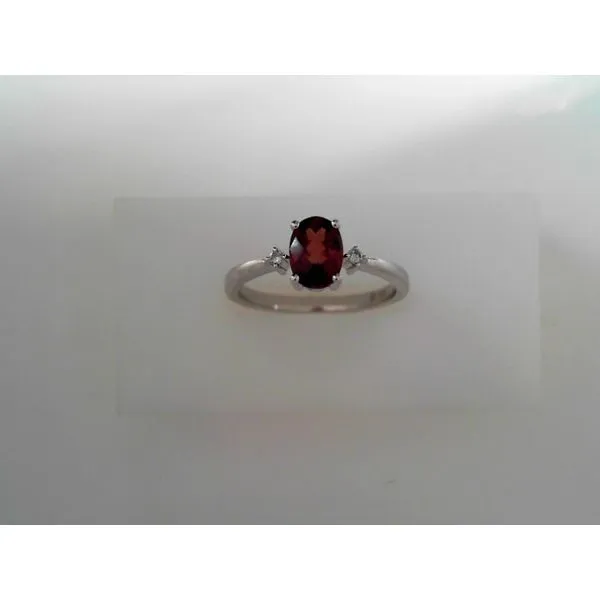 10K White Gold Garnet and Diamond Fashion Ring Tennies Jewelry Appleton, WI