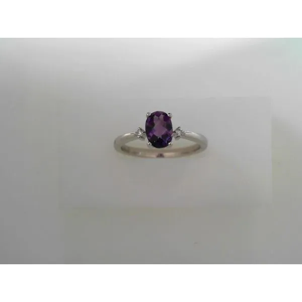 10K White Gold Amethyst and Diamond Fashion Ring Image 2 Tennies Jewelry Appleton, WI