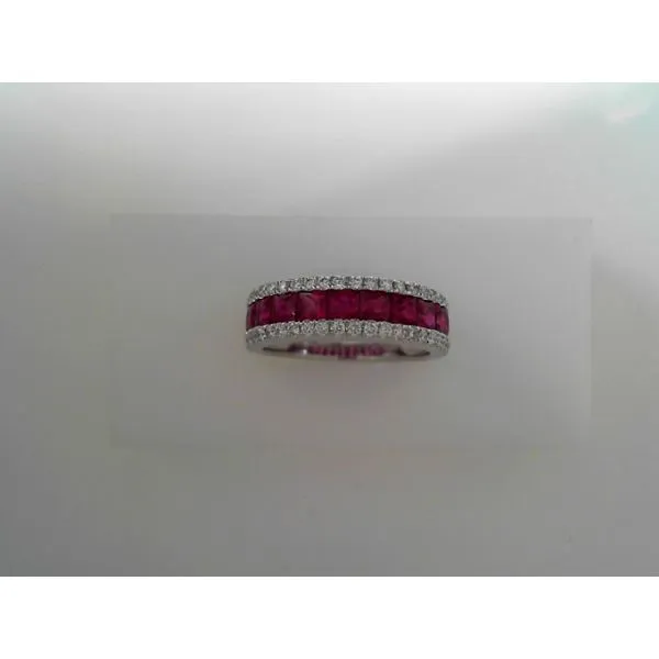 14K White Gold Diamond and Ruby Fashion Ring Tennies Jewelry Appleton, WI