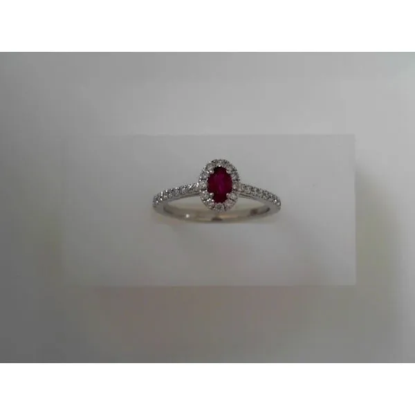 14K White Gold Ruby and Diamond Gemstone Ring Tennies Jewelry Appleton, WI