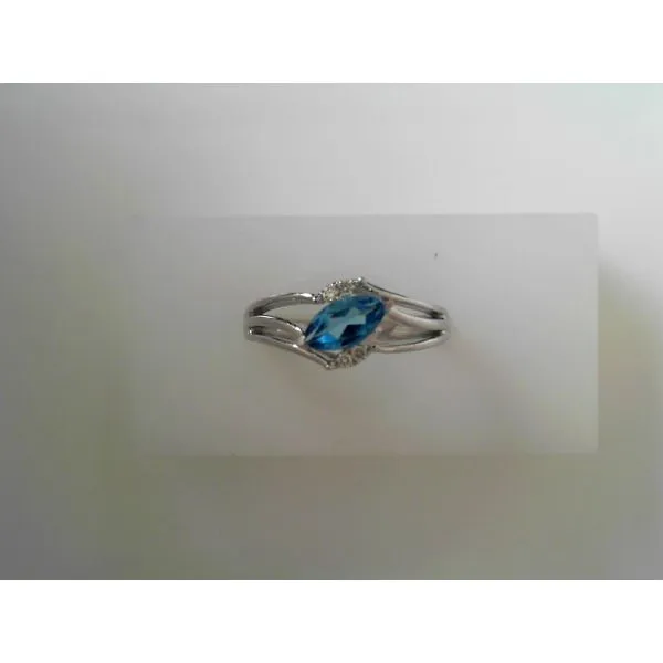 Blue Topaz and Diamond Fashion Ring in 14K White Gold Tennies Jewelry Appleton, WI