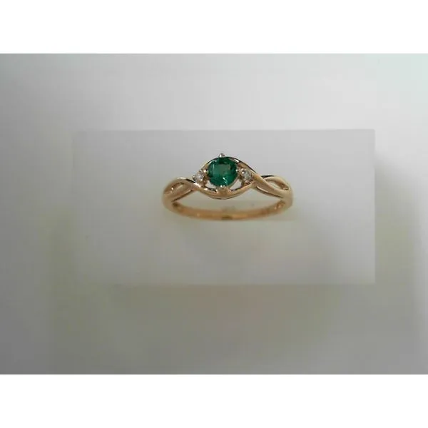 Yellow 14 Karat Emerald and Diamond Gemstone Ring Tennies Jewelry Appleton, WI
