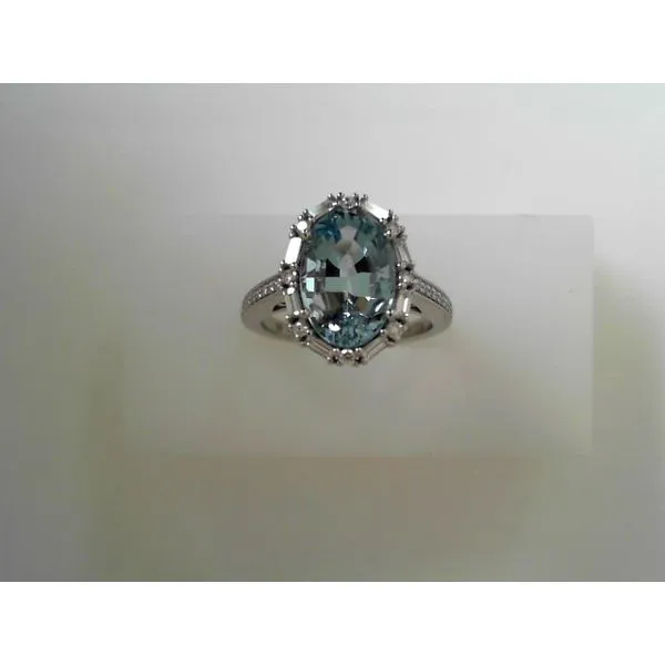 Oval Aquamarine and Diamond Fashion Ring Tennies Jewelry Appleton, WI