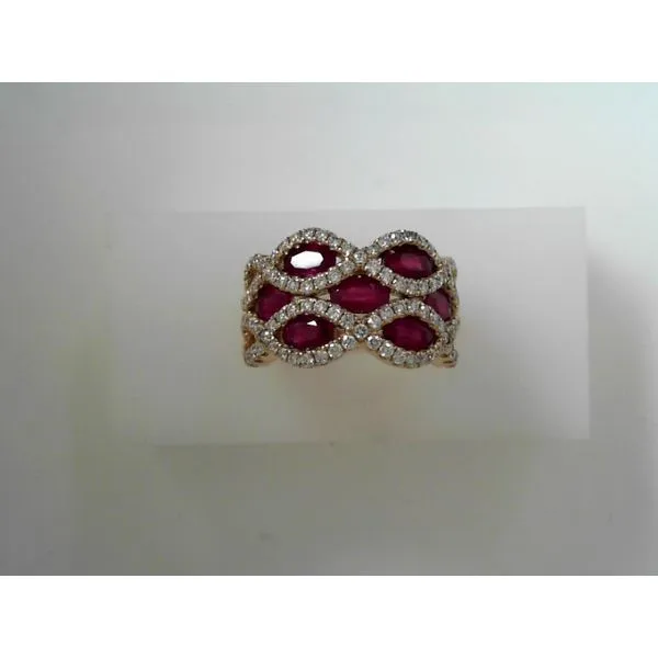14K Yellow Gold Ruby Diamond Ring Tennies Jewelry Appleton, WI