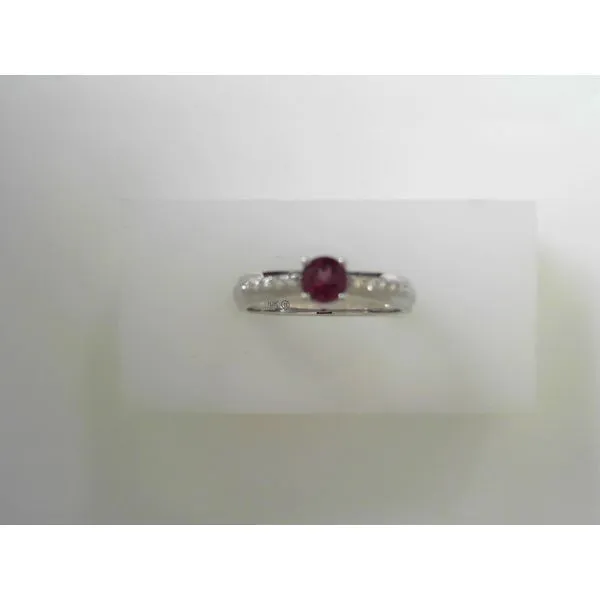 10K White Gold Rhodolite Garnet Diamond Ring Tennies Jewelry Appleton, WI