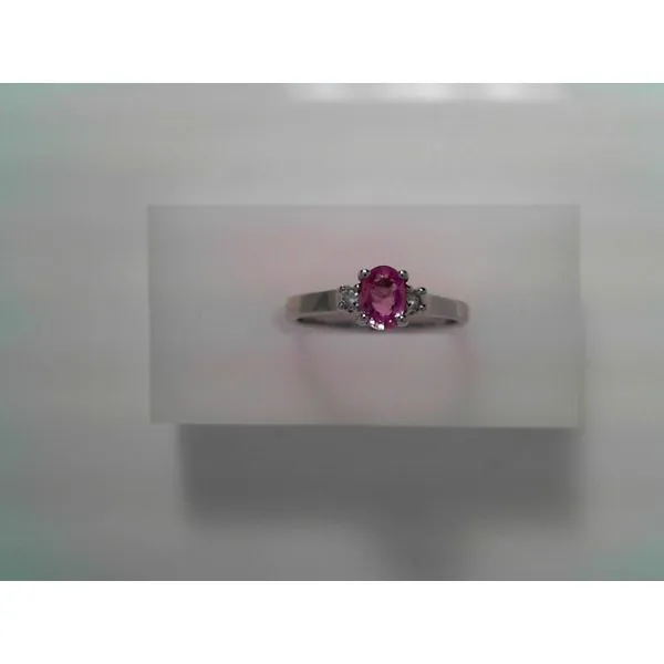 14K White Gold Pink Sapphire and Diamond Ring Image 2 Tennies Jewelry Appleton, WI