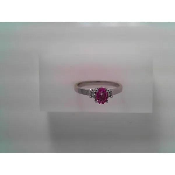 14K White Gold Pink Sapphire and Diamond Ring Tennies Jewelry Appleton, WI