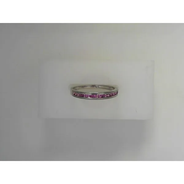 10K White Gold Pink Sapphire Stacker Ring Tennies Jewelry Appleton, WI