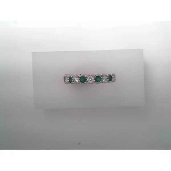 Emerald Diamond Fashion Ring in 14K White Gold Tennies Jewelry Appleton, WI