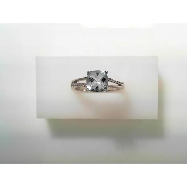 Aquamarine Diamond Fashion Ring in 14K White Gold Tennies Jewelry Appleton, WI