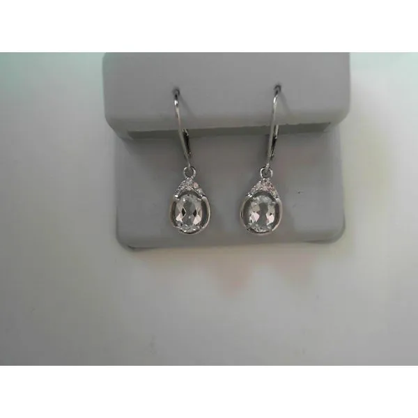 Silver White Zircon Lever Earrings Tennies Jewelry Appleton, WI