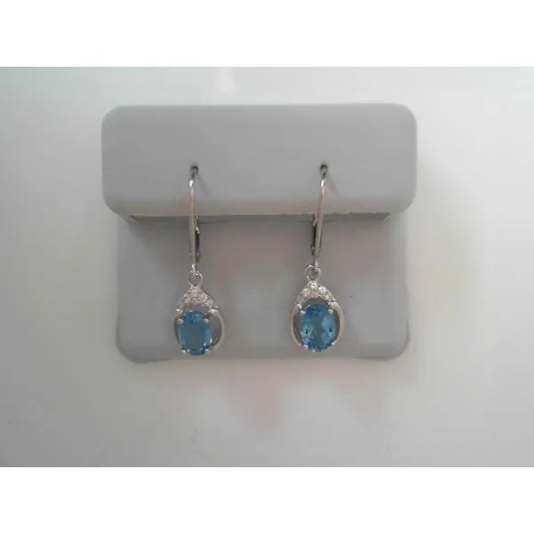 Silver Blue Topaz Lever Earrings Tennies Jewelry Appleton, WI