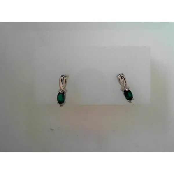 Sterling Silver Emerald and Diamond Stud Earrings Tennies Jewelry Appleton, WI