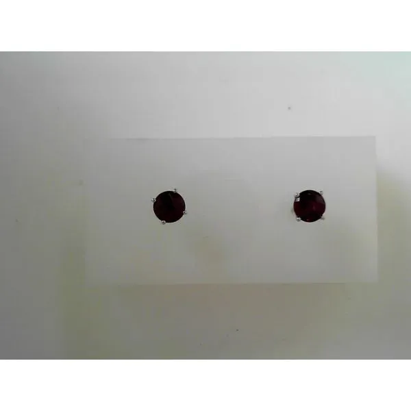Garnet Stud Earrings in 14K White Gold Tennies Jewelry Appleton, WI
