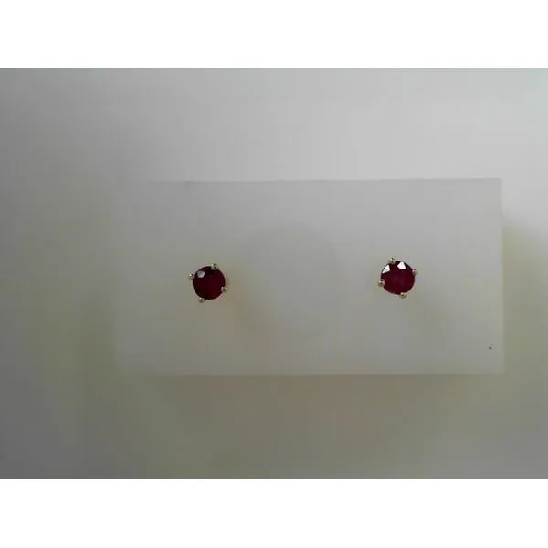 Ruby Stud Earrings in 14K Yellow Gold Tennies Jewelry Appleton, WI