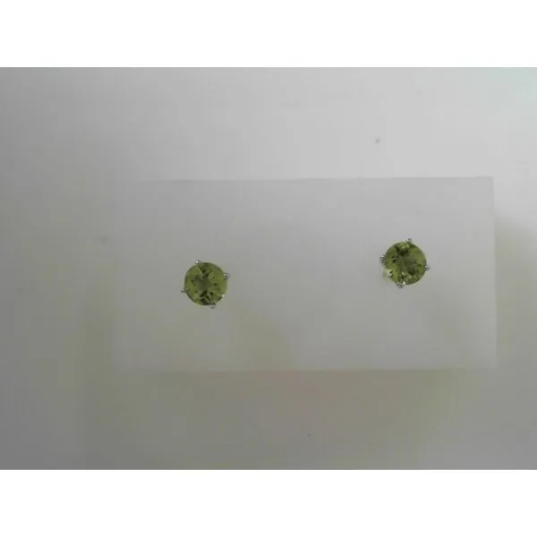 White Gold Peridot Stud Earrings Tennies Jewelry Appleton, WI