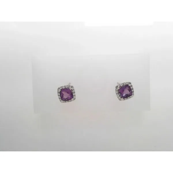 White Gold Amethyst Stud Earrings Tennies Jewelry Appleton, WI