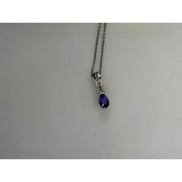 Blue Tourmaline Diamond Pendant in 14K White Gold Tennies Jewelry Appleton, WI