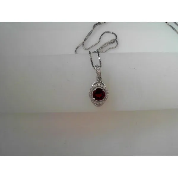 Silver Garnet Gemstone Pendant Tennies Jewelry Appleton, WI