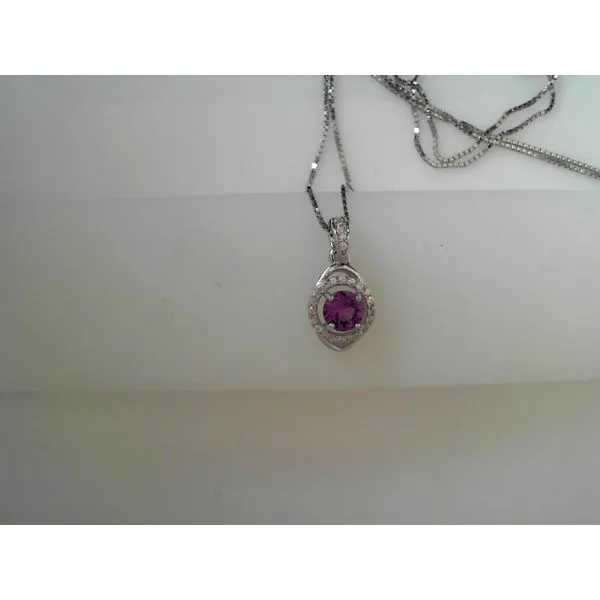 Silver Alexanderite and White Zircon Halo Pendant Tennies Jewelry Appleton, WI