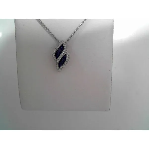 Diamond and Sapphire White Gold Pendant Tennies Jewelry Appleton, WI