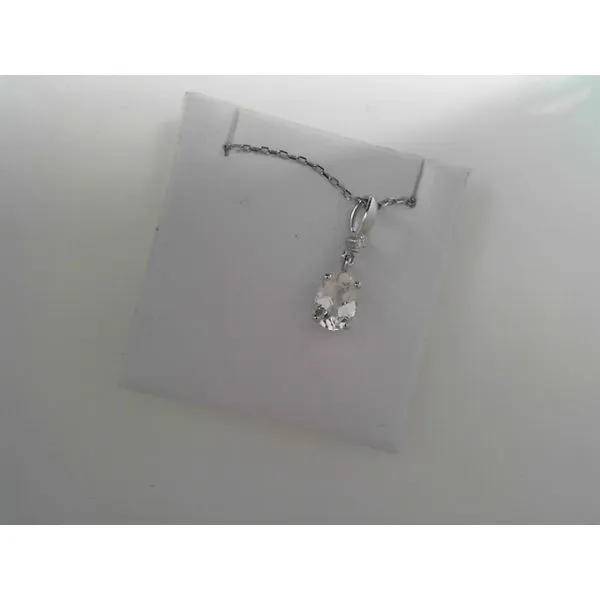 White Topaz and Diamond Gemstone Pendant Tennies Jewelry Appleton, WI