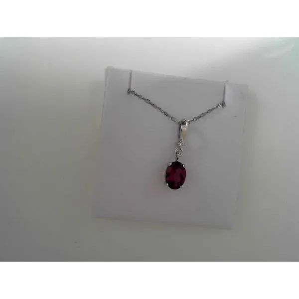 Rhodolite Garnet and Diamond Gemstone Pendant Tennies Jewelry Appleton, WI