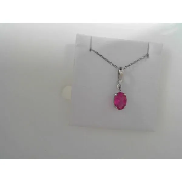 Pink Sapphire and Diamond Gemstone Pendant Tennies Jewelry Appleton, WI