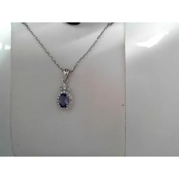 14K White Gold Tanzanite Diamond Pendant Tennies Jewelry Appleton, WI