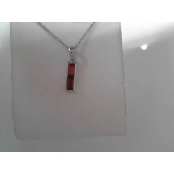 14K White Gold Garnet Pendant Tennies Jewelry Appleton, WI