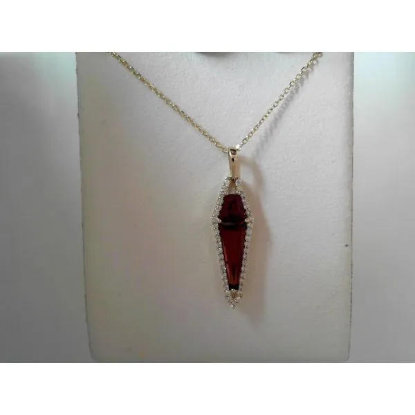 Garnet and Diamond Yellow Gold Pendant Tennies Jewelry Appleton, WI