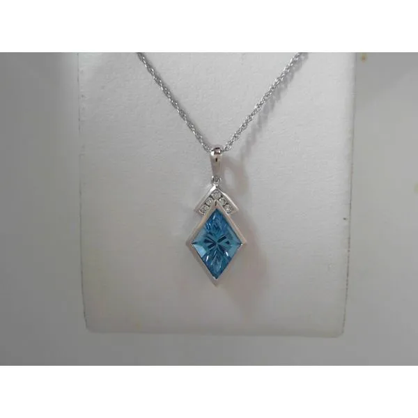 Blue Topaz & Diamond Pendant Tennies Jewelry Appleton, WI