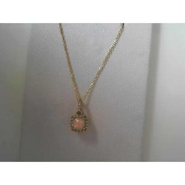 Opal and Diamond Pendant in 14K Yellow Gold Tennies Jewelry Appleton, WI