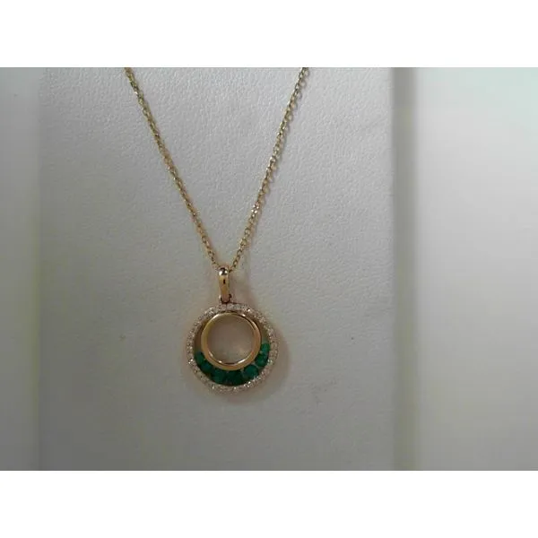 Emerald and Diamond Gemstone Pendant Tennies Jewelry Appleton, WI