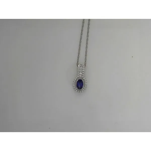 Sapphire Diamond Necklace in 14K White Gold Tennies Jewelry Appleton, WI