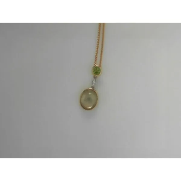 Peridot Diamond Necklace in 14K Yellow Gold Tennies Jewelry Appleton, WI