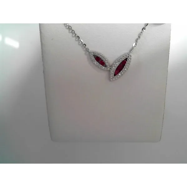 Diamond and Ruby 14K White Gold Necklace Tennies Jewelry Appleton, WI