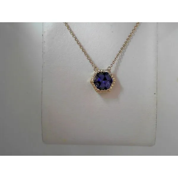 14K Yellow Gold Tanzanite and Diamond Necklace Tennies Jewelry Appleton, WI