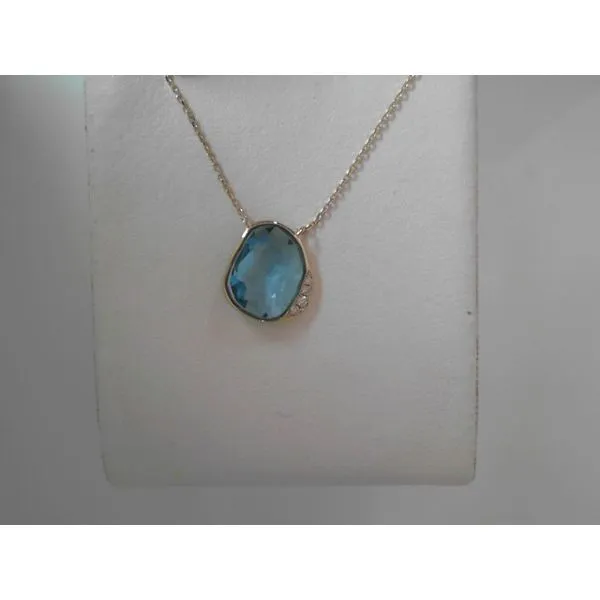 14K Yellow Gold Blue Topaz Necklace Tennies Jewelry Appleton, WI