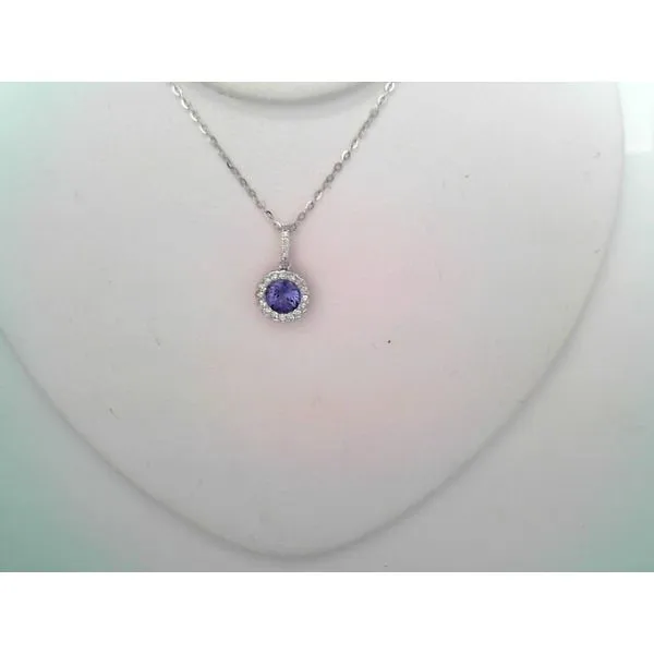 14K White Gold Diamond and Tanzanite Necklace Tennies Jewelry Appleton, WI