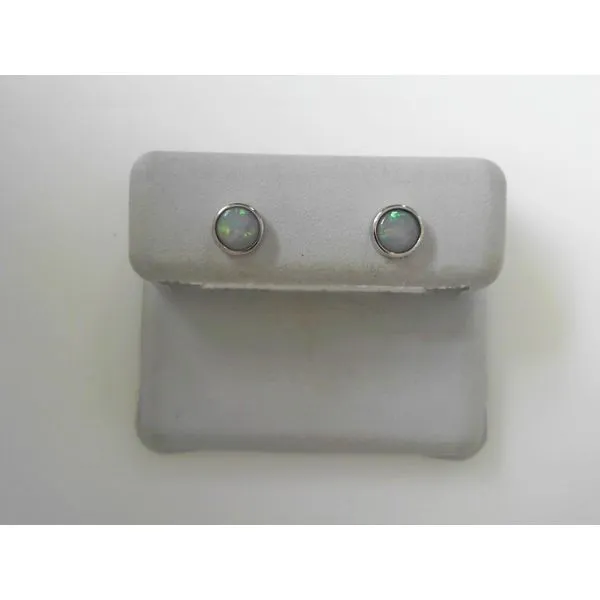 White 14 Karat Opal Stud Earrings Tennies Jewelry Appleton, WI